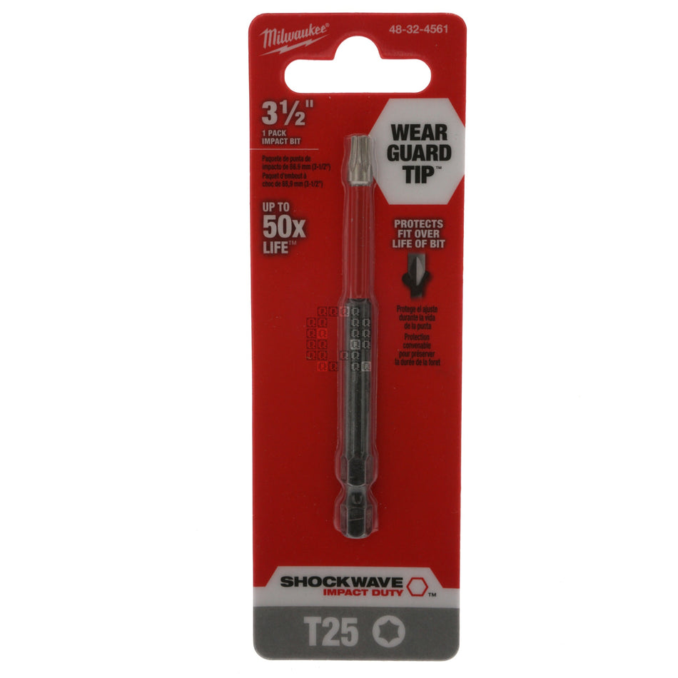 Milwaukee 48-32-4561 SHOCKWAVE Impact Duty Torx T25 Power Bit, 3-1/2" Length