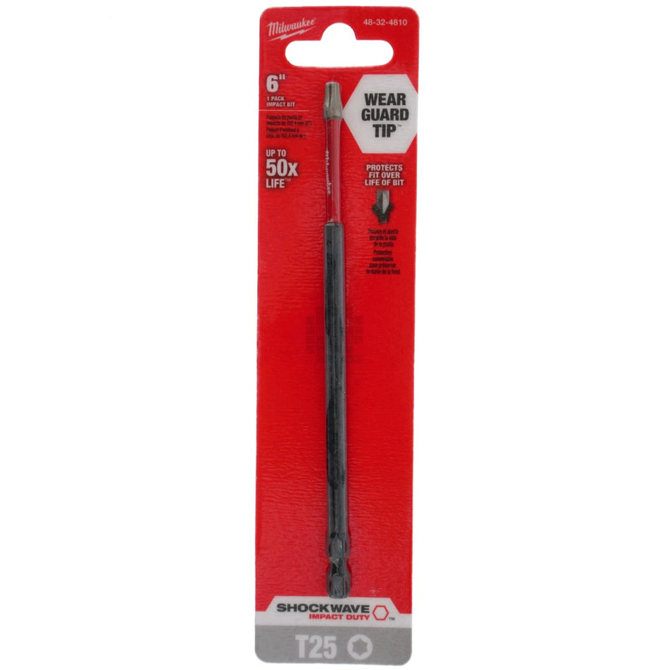 Milwaukee 48-32-4810 SHOCKWAVE Impact Duty 6" T25 TORX Bit