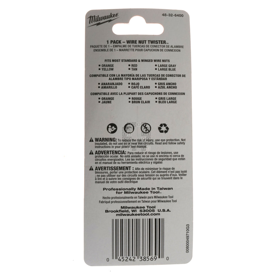 Milwaukee Tool 48-32-6400 Plastic Quick-Twist Wire Nut Twister