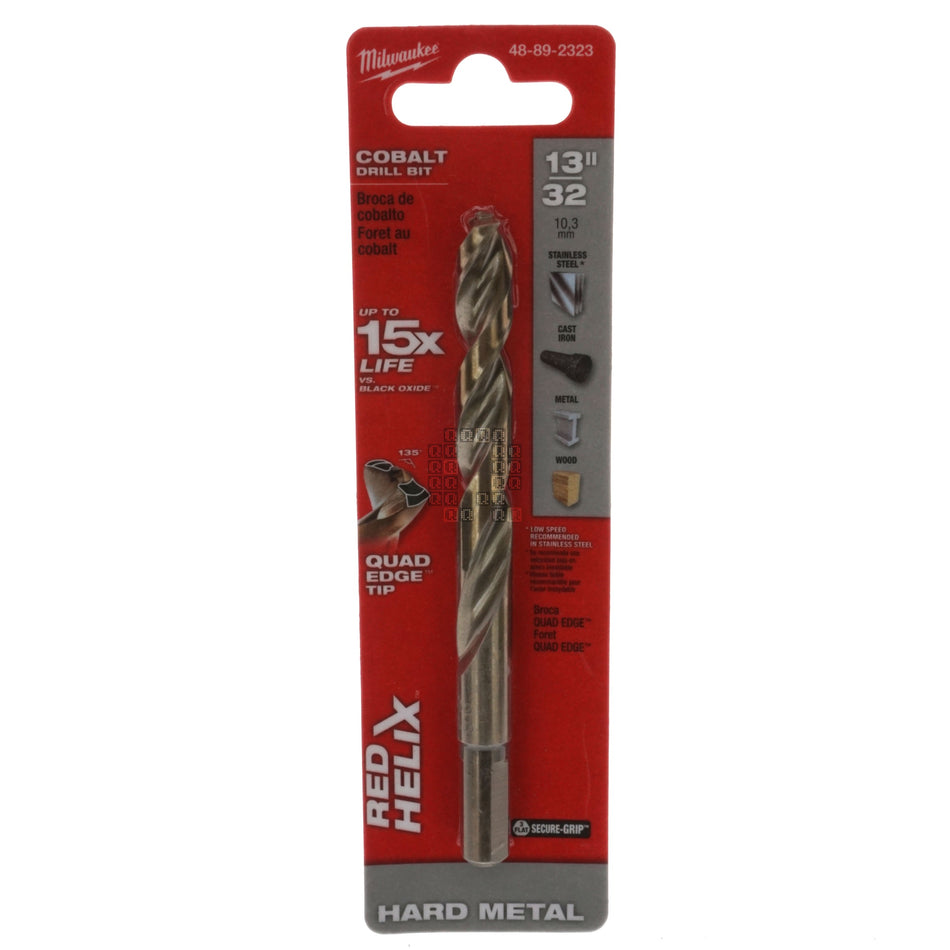 Milwaukee Tool 48-89-2323 RED HELIX Hard Metal Cobalt Drill Bit, 13/32", 135° Split Point