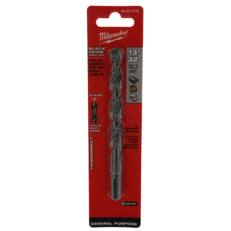 Milwaukee Tool 48-89-2732 THUNDERBOLT Black Oxide Drill Bit, 13/32" 135° Split
