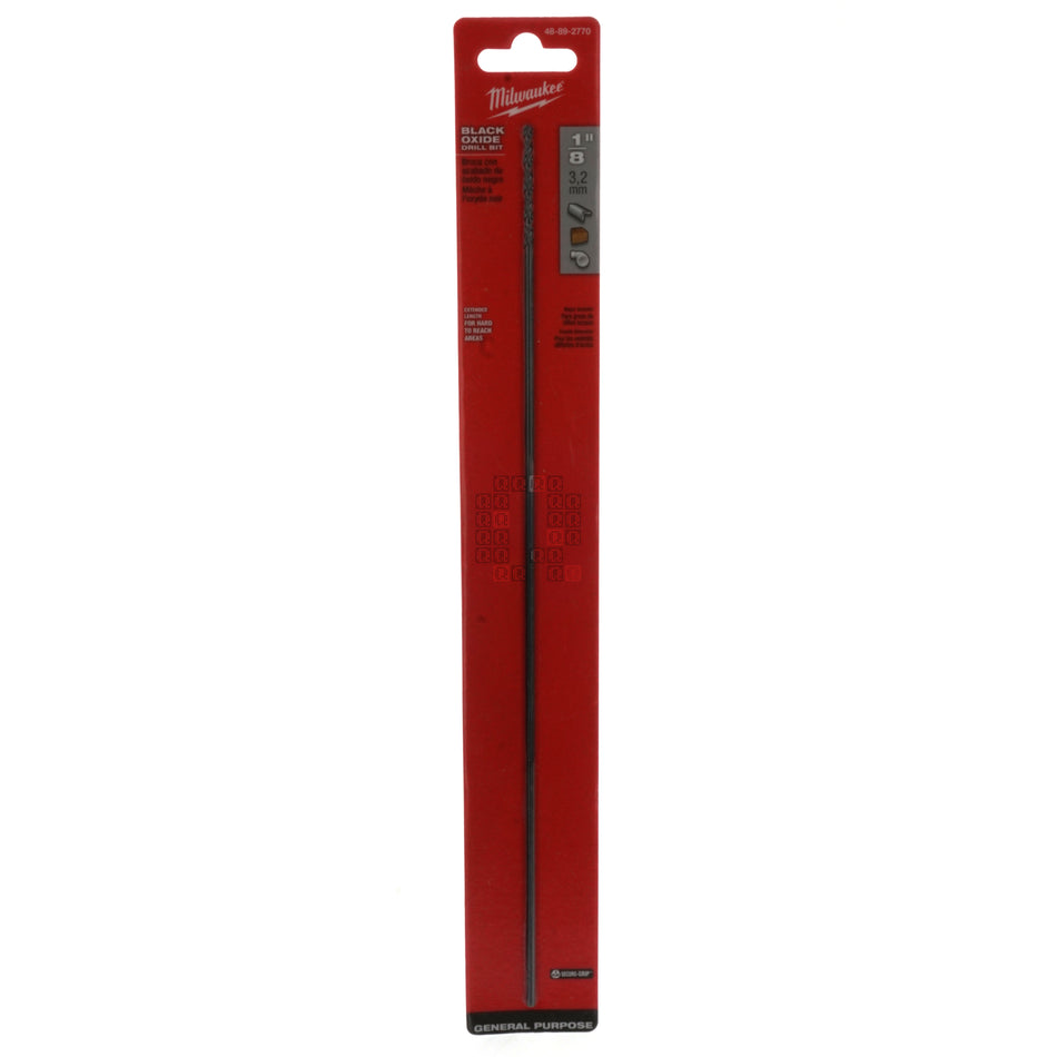 Milwaukee Tool 48-89-2770 1/8" x 12" Aircraft Length Black Oxide Drill Bit