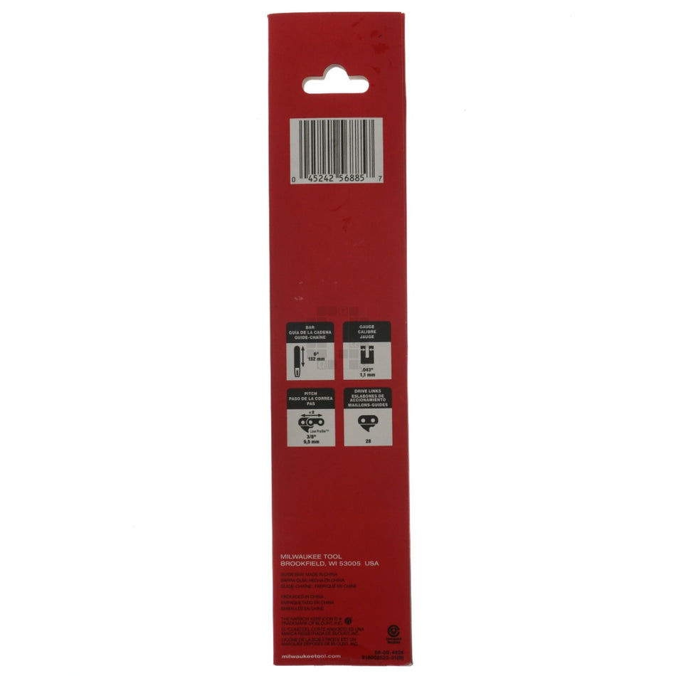 Milwaukee Tool 49-16-2733 6" Guide Bar for 2527-20 M12 Hatchet Pruning Chain Saw