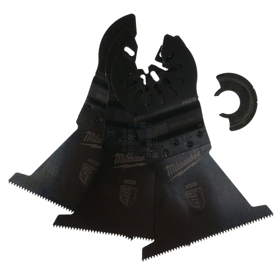 Milwaukee Tool 49-25-1113 OPEN-LOK 2-1/2" HCS Wood Multi-Tool Oscillating Tool Blades, 3-Pack