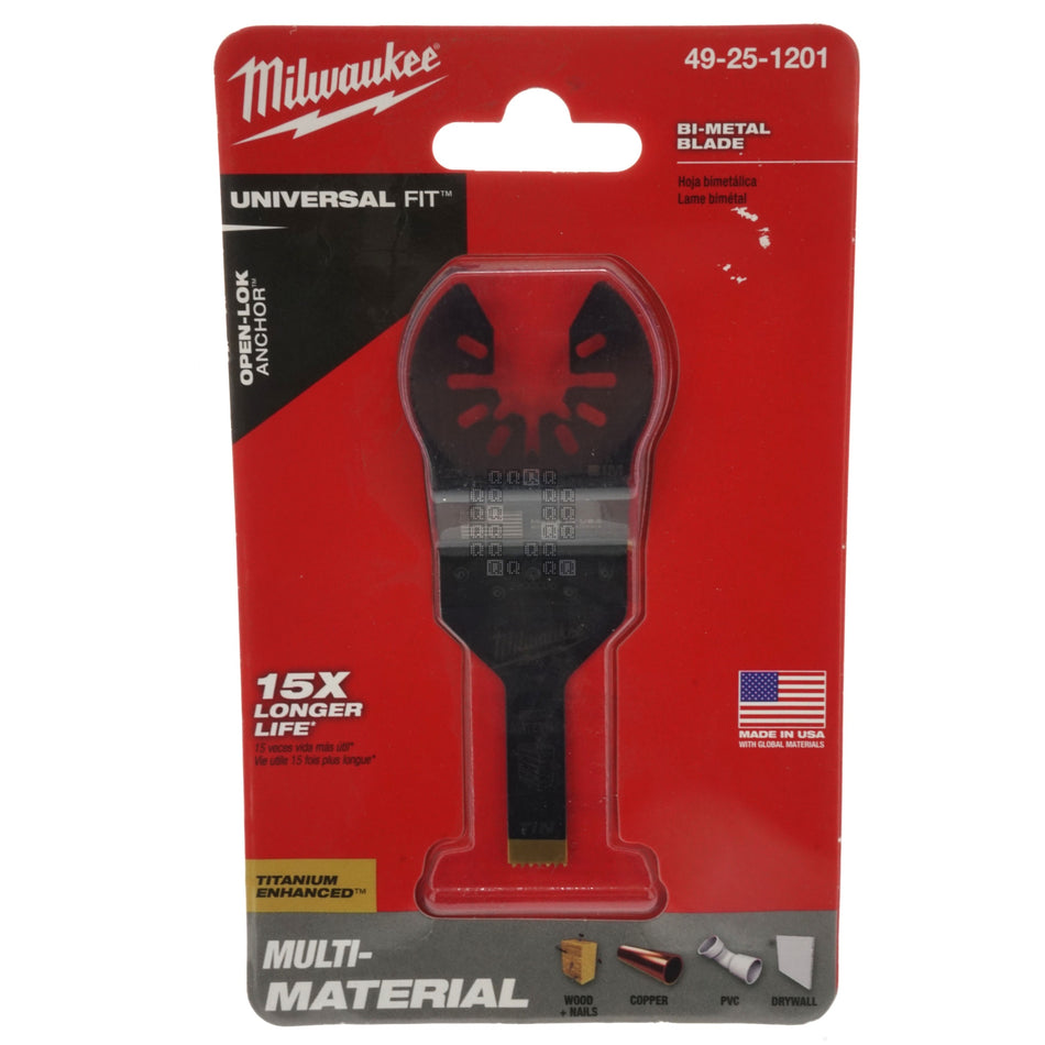 Milwaukee Tool 49-25-1201 OPEN-LOK 3/8" TiN Multi-Material Multi-Tool Blade