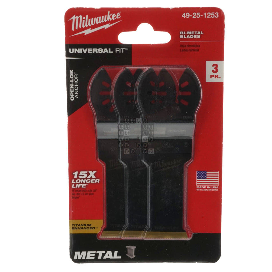 Milwaukee Tool 49-25-1253 Open-Lok 1-1/8" Titanium Charged Bi-Metal Multi-Tool Blade