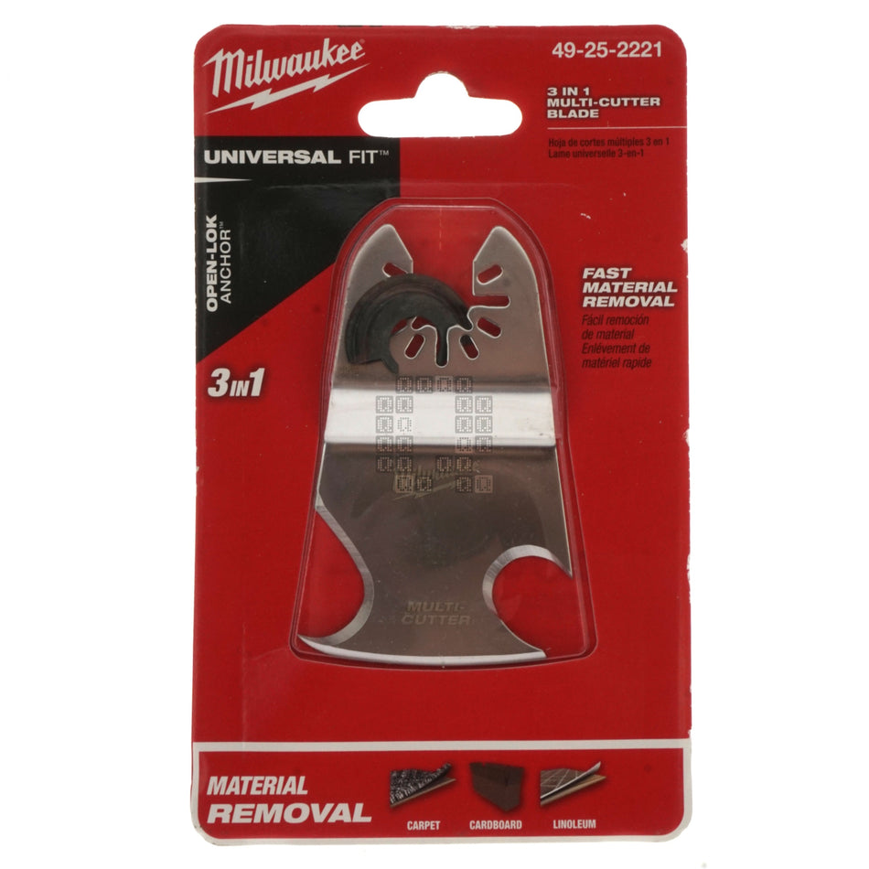 Milwaukee Tool 49-25-2221 OPEN-LOK 3-IN-1 Multi-Cutter Scraper Blade