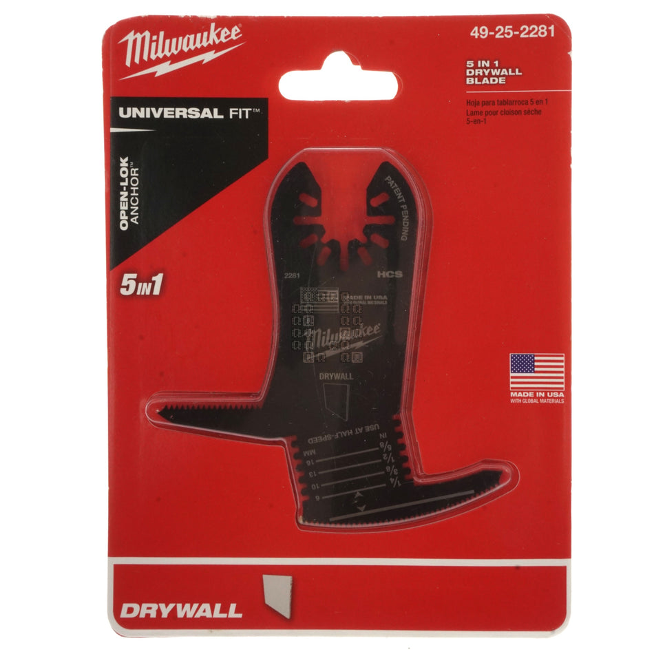 Milwaukee Tool 49-25-2281 OPEN-LOK 5-in-1 Drywall Oscillating Tool Blade