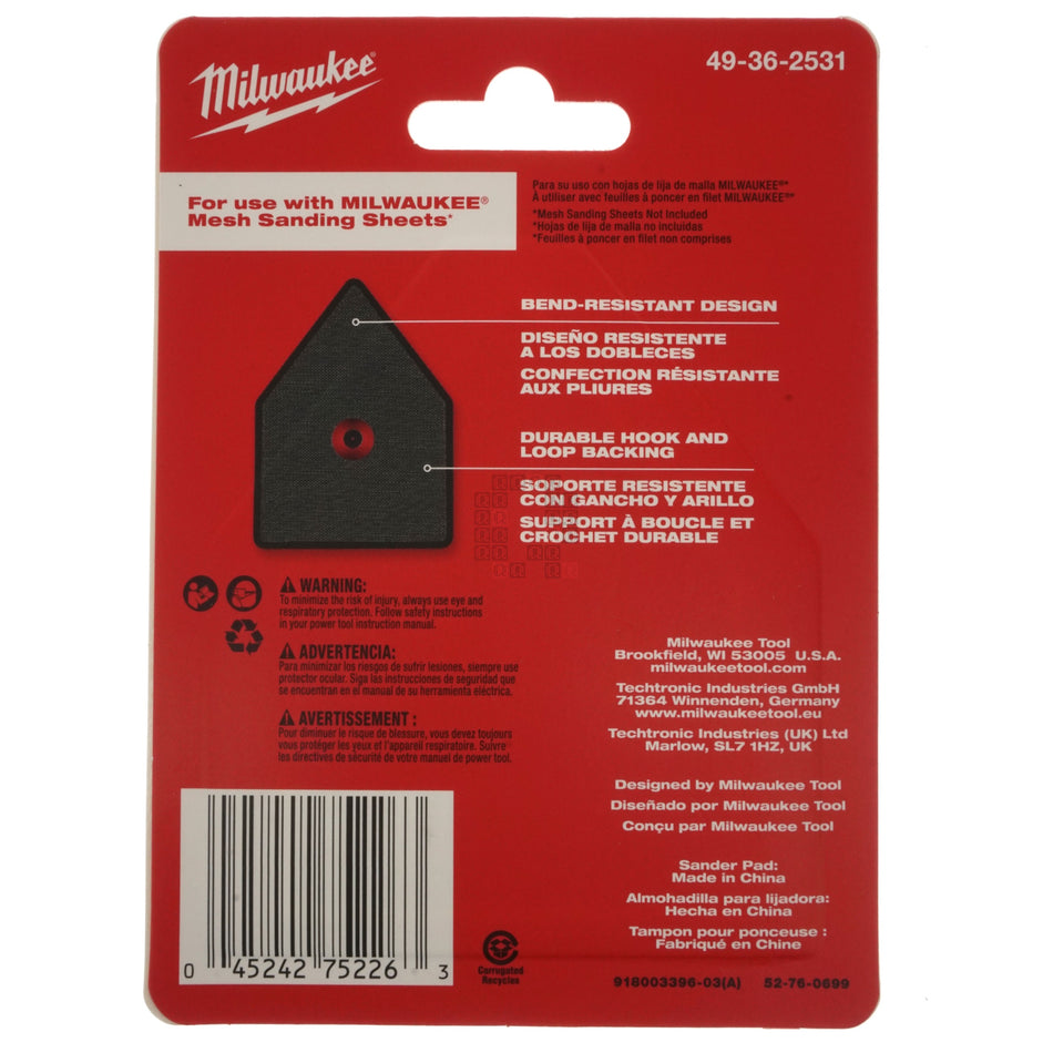 Milwaukee Tool 49-36-2531 M12 Orbital Detail Sander Replacement Pad