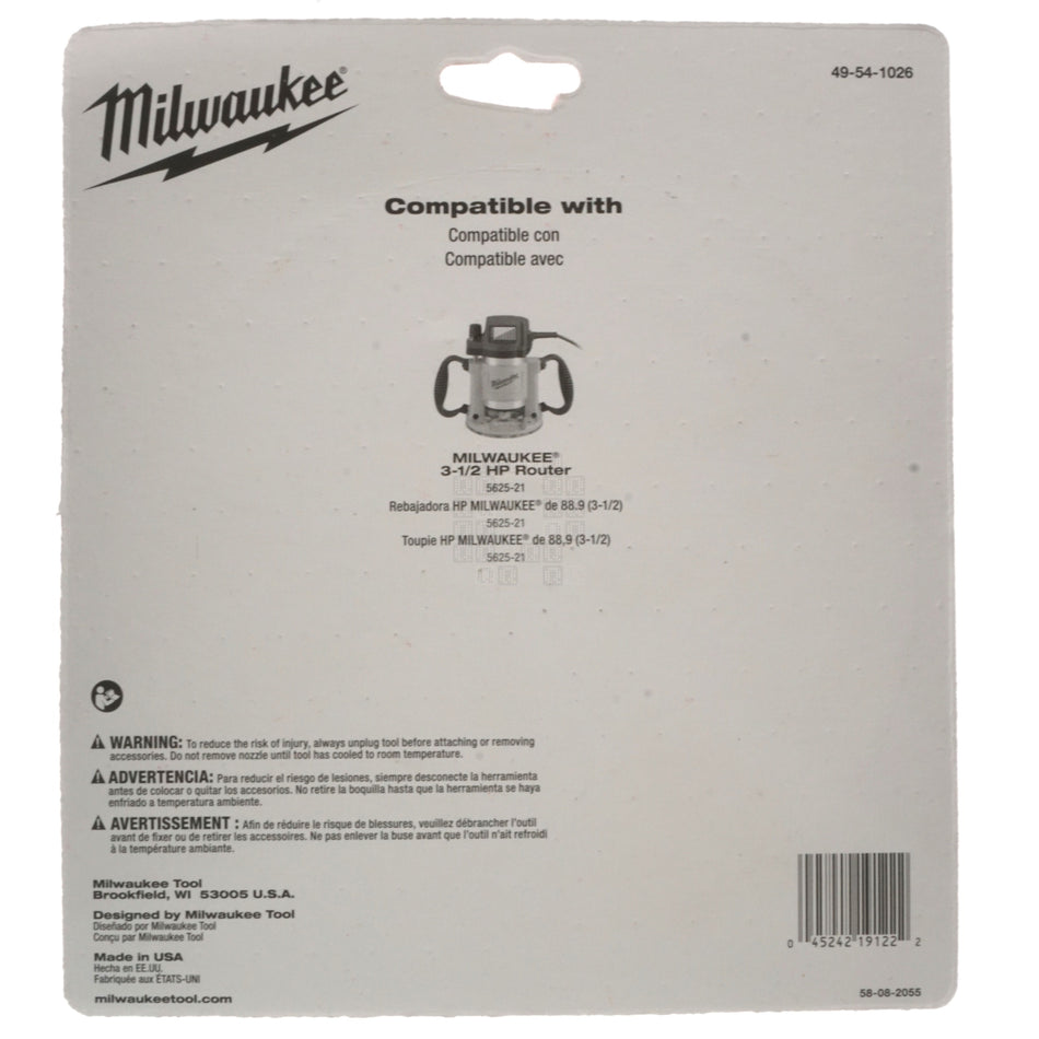 Milwaukee Tool 49-54-1026 Clear Router Sub-Base, 7" Diameter, 1-3/16" Standard Center Hole
