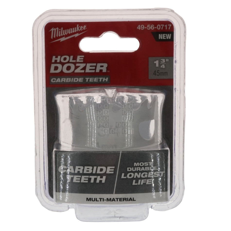 Milwaukee Tool 49-56-0717 Carbide Teeth Hole Dozer Hole Saw, 1-3/4" / 45mm