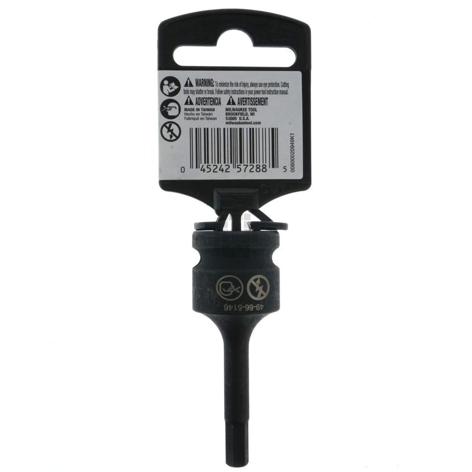 Milwaukee Tool 49-66-5146 SHOCKWAVE Lineman's 1/2" Drive 6mm Hex Bit Socket