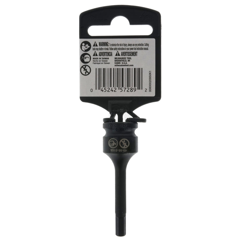 Milwaukee Tool 49-66-5155 Shockwave Lineman's 3/8" Drive / 5MM Hex Bit Socket
