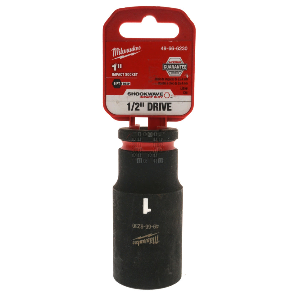 Milwaukee Tool 49-66-6230 SHOCKWAVE Impact Duty 1/2" Drive 1" Deep 6-Point Socket