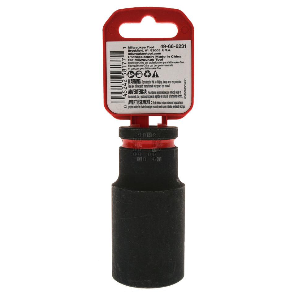 Milwaukee Tool 49-66-6231 SHOCKWAVE Impact Duty 1/2" Drive 1-1/16" Deep 6 Point Socket