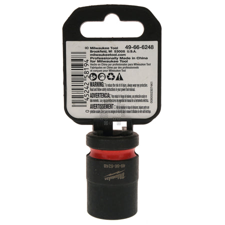 Milwaukee Tool 49-66-6248 SHOCKWAVE Impact Duty 1/2" Drive 16mm Standard 6 Point Socket Hangtag Back