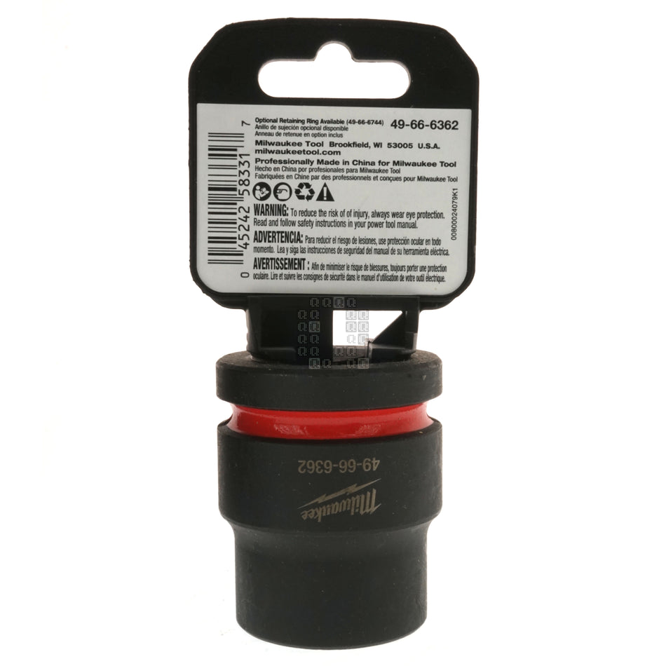 Milwaukee Tool 49-66-6362 SHOCKWAVE Impact 3/4" Square Input Drive 24mm Metric 6 Point Standard Length Socket