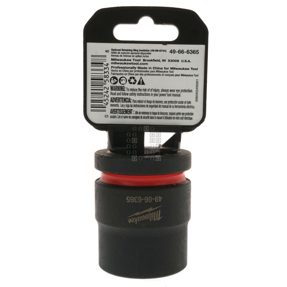 Milwaukee Tool 49-66-6365 SHOCKWAVE Impact Duty 3/4" Drive 27mm Standard-Length 6 Point Socket