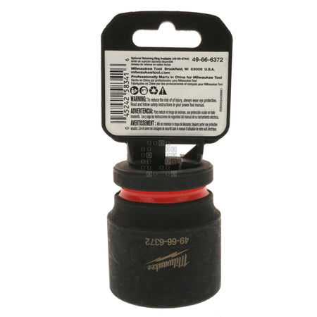 Milwaukee Tool 49-66-6372 Black SHOCKWAVE Impact Duty 3/4" Drive Standard Length Metric 34mm Hex 6 Point Socket Hangtag Back