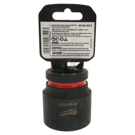 Milwaukee Tool 49-66-6373 SHOCKWAVE Black Impact Duty 3/4" Drive Standard Length Metric 35mm Hex 6 Point Socket Package Back
