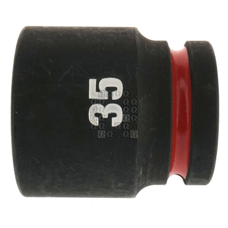 Milwaukee Tool 49-66-6373 SHOCKWAVE Black Impact Duty 3/4" Drive Standard Length Metric 35mm Hex 6 Point Socket
