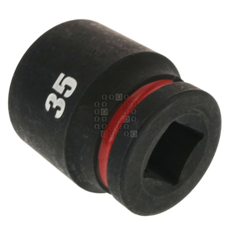 Milwaukee Tool 49-66-6373 SHOCKWAVE Black Impact Duty 3/4" Drive Standard Length Metric 35mm Hex 6 Point Socket