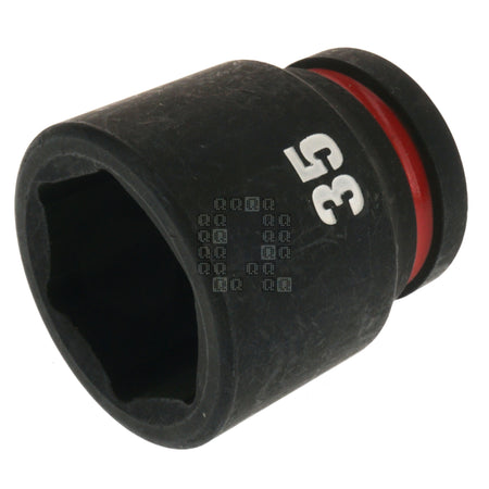 Milwaukee Tool 49-66-6373 SHOCKWAVE Black Impact Duty 3/4" Drive Standard Length Metric 35mm Hex 6 Point Socket