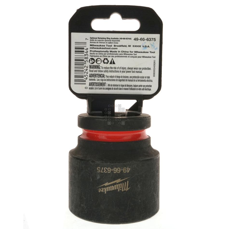 Milwaukee Tool 49-66-6375 SHOCKWAVE Impact Duty 3/4" Drive Standard Length Metric 37mm Hex 6 Point Socket