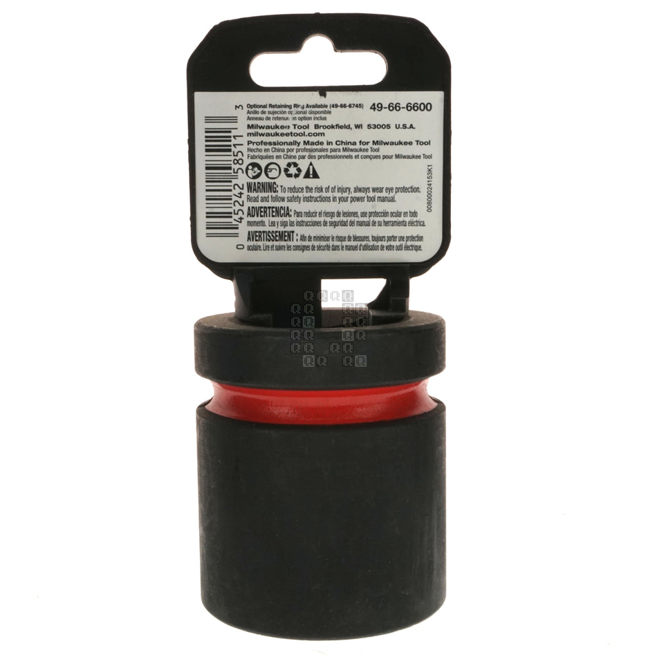 Milwaukee Tool 49-66-6600 SHOCKWAVE Impact Duty 1" Square Input Drive Metric 35MM 6-Point Standard-Length Socket