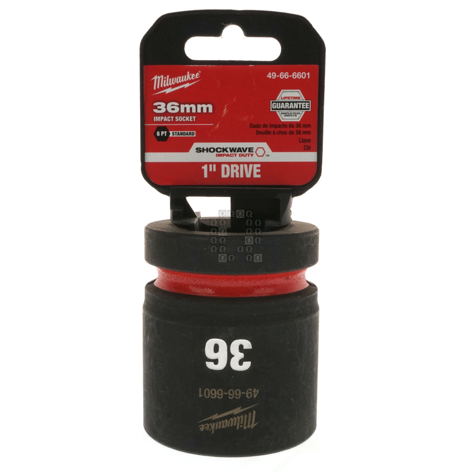 Milwaukee Tool 49-66-6601 SHOCKWAVE Impact Duty 1" Square Drive Metric 36MM 6 Point Socket