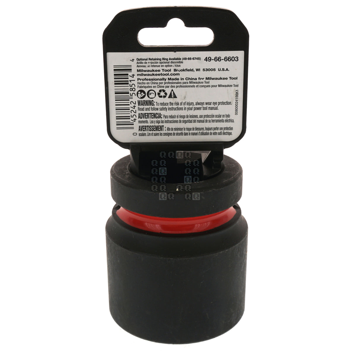 Milwaukee Tool 49-66-6603 SHOCKWAVE Impact Duty 1" Square Input Drive Metric 40MM 6 Point Standard-Length Socket Package Back