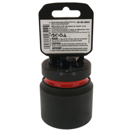 Milwaukee Tool 49-66-6603 SHOCKWAVE Impact Duty 1" Square Input Drive Metric 40MM 6 Point Standard-Length Socket Package Back