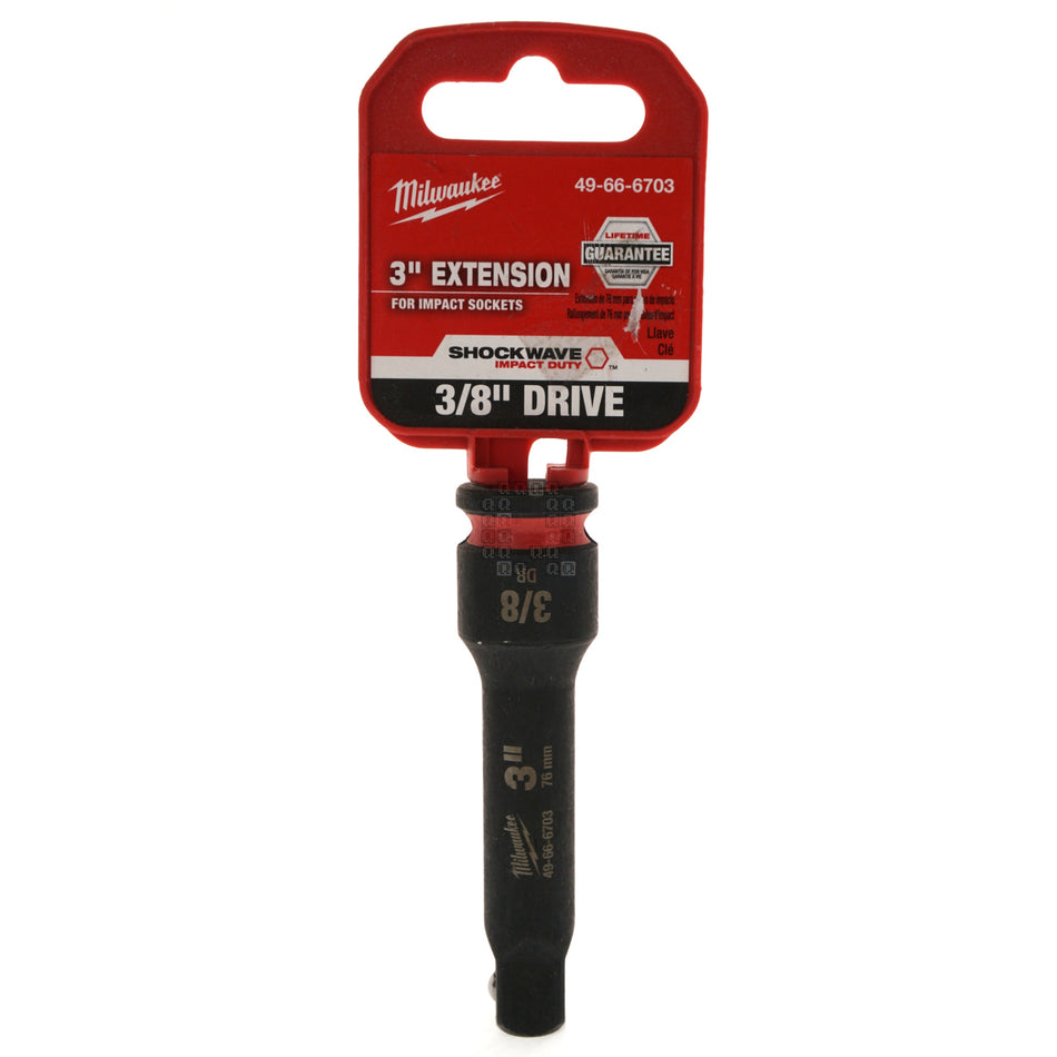 Milwaukee Tool 49-66-6703 SHOCKWAVE Impact Duty 3/8" Drive 3" Extension