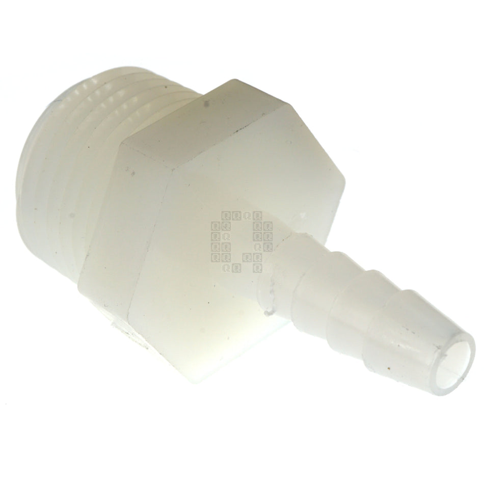 Anderson Metals 53701-0408 Nylon 1/4" Hose Barb to 1/2"-14 Male NPT Adapter