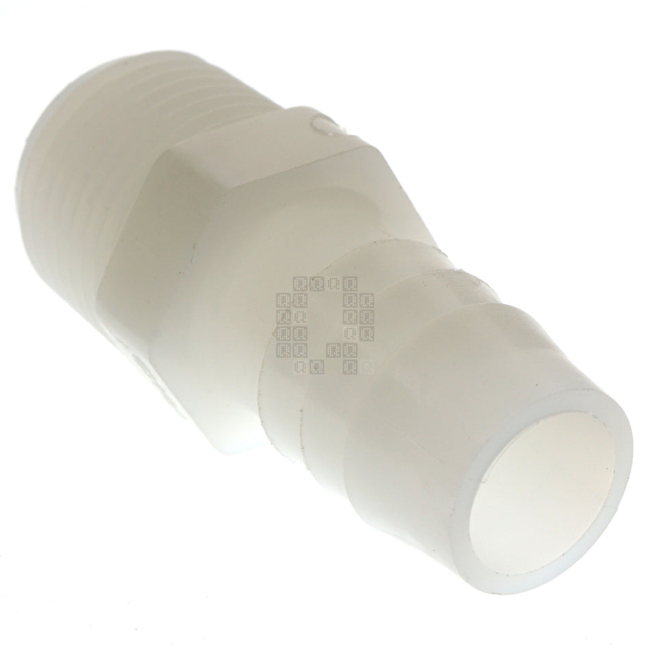 Anderson Metals 53701-0806 Nylon 1/2" Hose Barb to 3/8"-18 Male NPT Adapter
