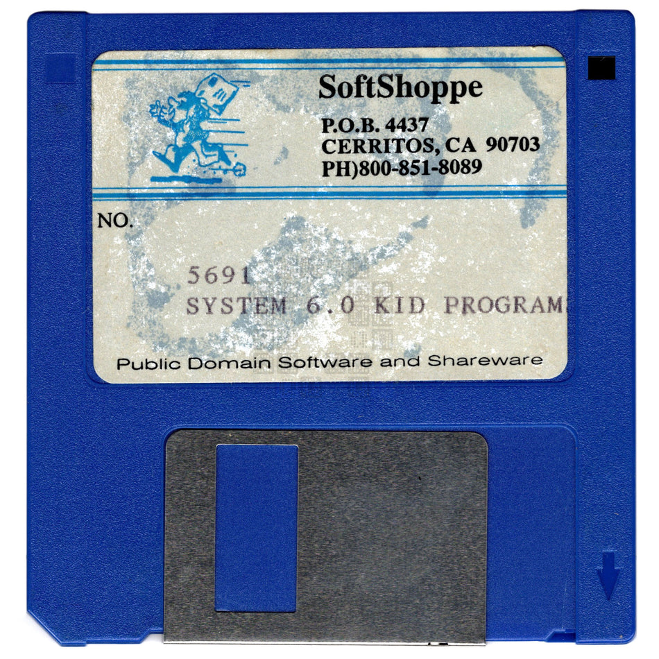 SoftShoppe 5691 System 6.0 Kid Programs, 3.5" Floppy Disk, 68K Macintosh Games