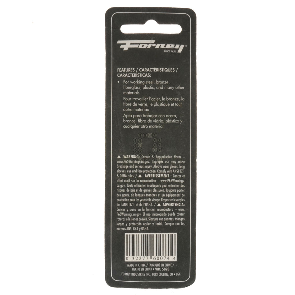 Forney Industries 60074 1" x 1/2" x 1/4" Conical Rotary File, 1/4" Straight Shank