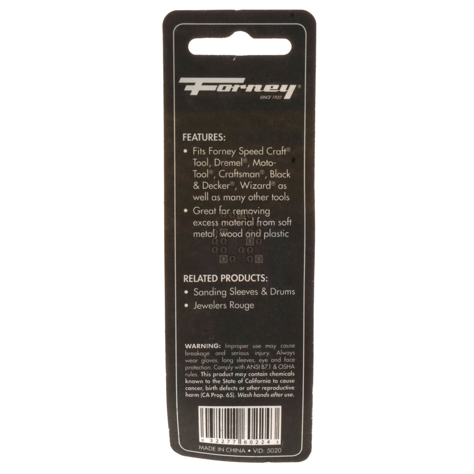 Forney Industries 60224 Cylinder, Ball & Tree Mini Rotary File Set, 1/8" Shaft