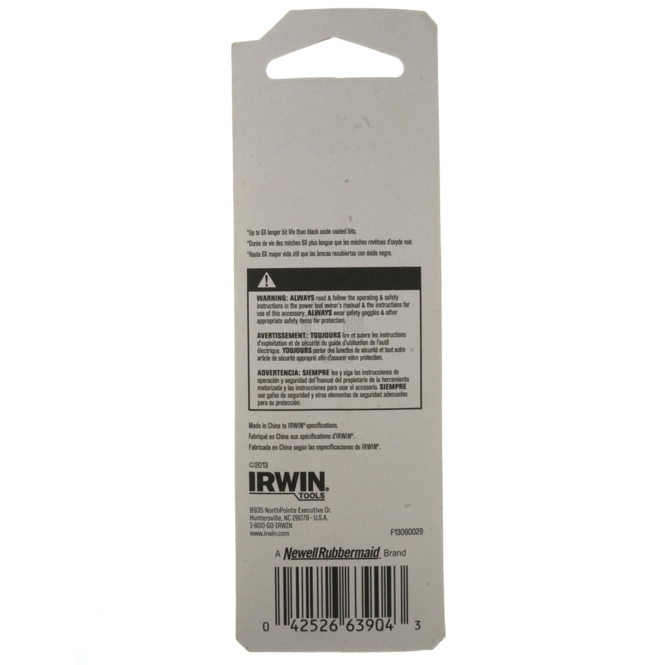 Irwin 63904 1/16" Titanium Coated 135° Split Point Drill Bit, 2-Pack