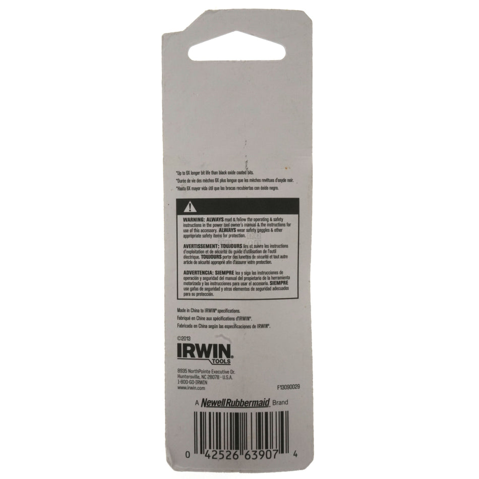Irwin 63907 7/64" Titanium Nitride Coated 135° Split Point Drill Bits, 2-Pack