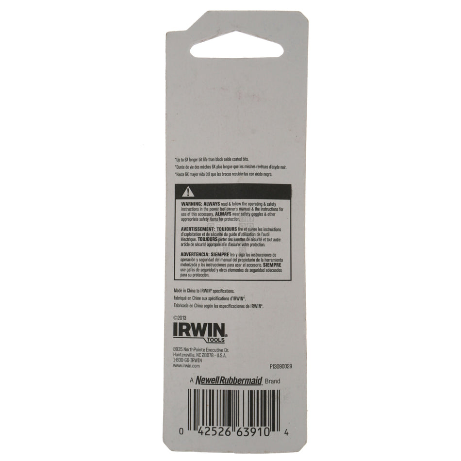 Irwin 63910 5/32" Titanium Coated 135° Split Point Drill Bit
