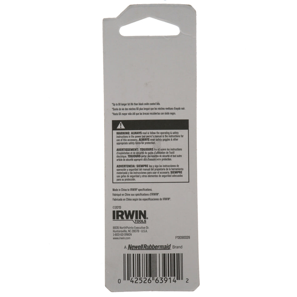 Irwin 63914 7/32" Titanium Coated 135° Split Point Drill Bit