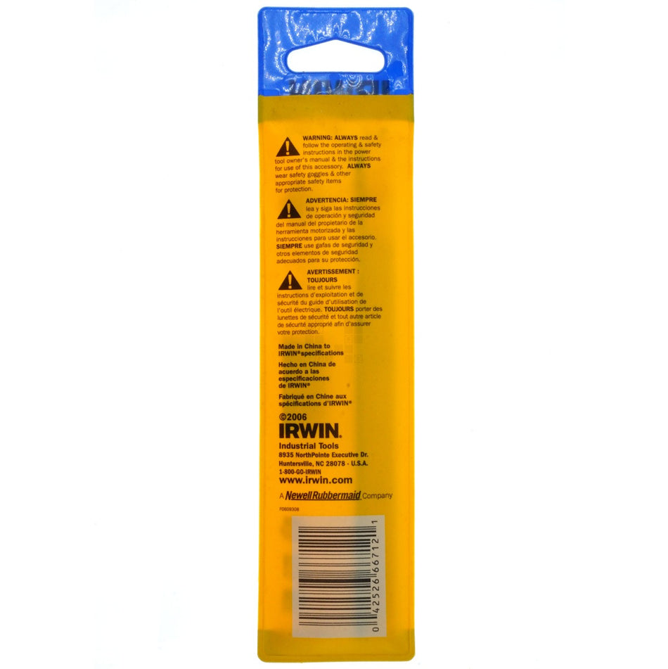 Irwin 66712 3/16" Extended Reach Black Oxide Aircraft Drill Bit, 6", 135° Split Point