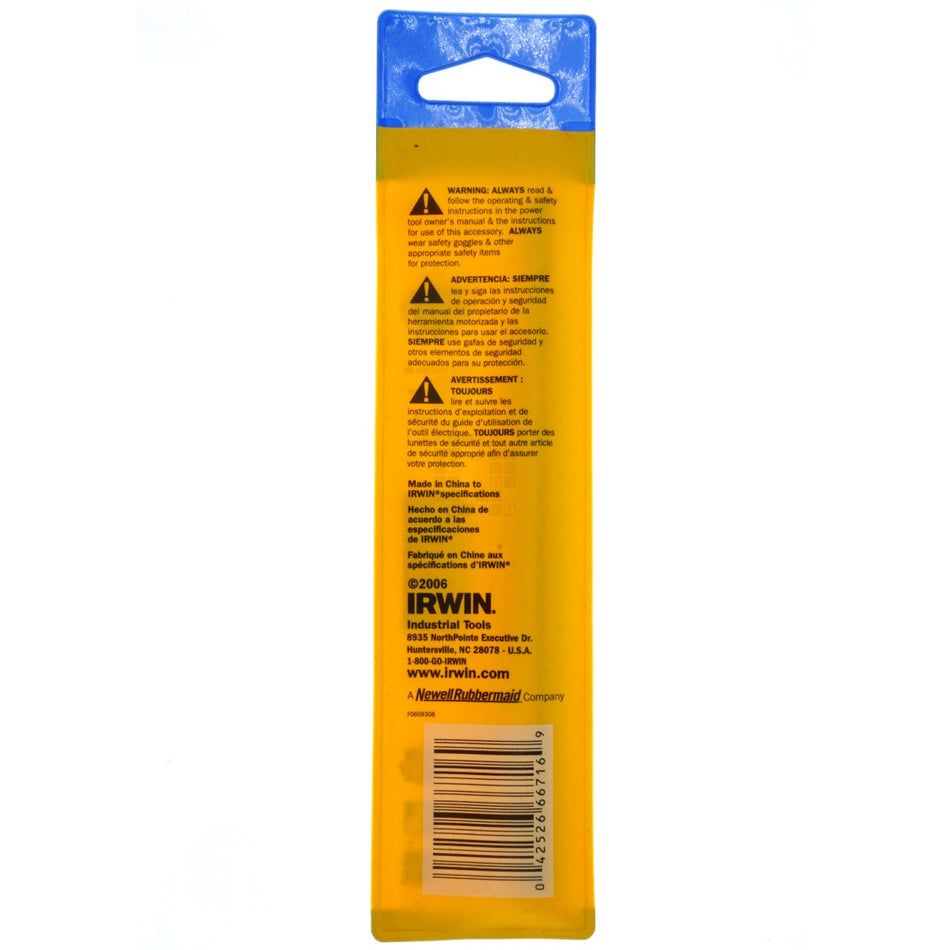 Irwin 66716 1/4" Extended Reach Black Oxide Aircraft Drill Bit, 6" 135° Split