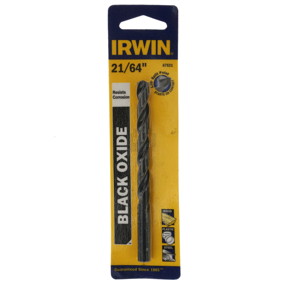 Irwin 67521 21/64" Black Oxide 135° Split Point Drill Bit