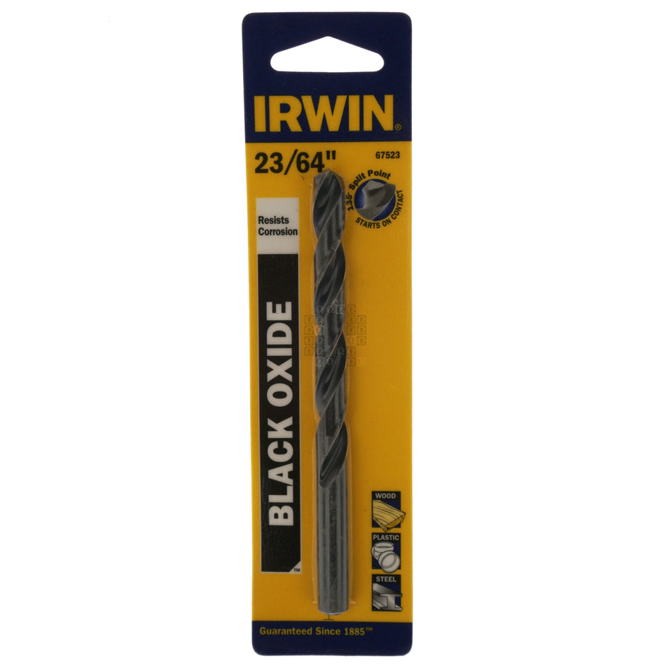 Irwin 67523 23/64" Black Oxide 135° Split Point Drill Bit