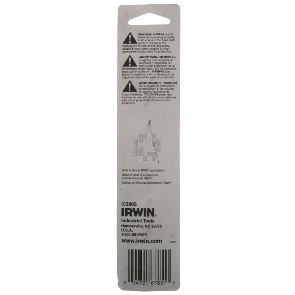 Irwin 67831 31/64" Black Oxide 135° Split Point Drill Bit, 3/8" Reduced Shank