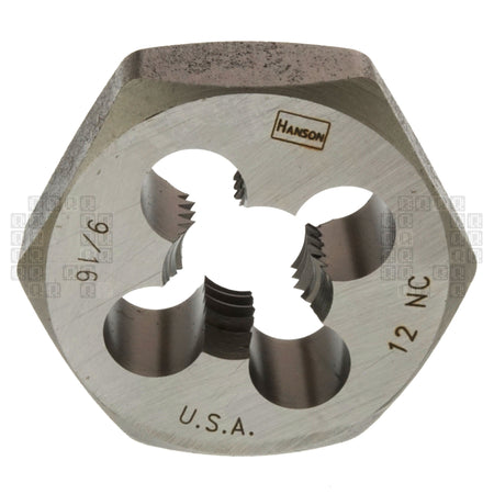 Irwin Hanson 6848 9/16"-12NC Right Hand (RH) High Carbon Steel HCS 1-7/16" Hex Die Top