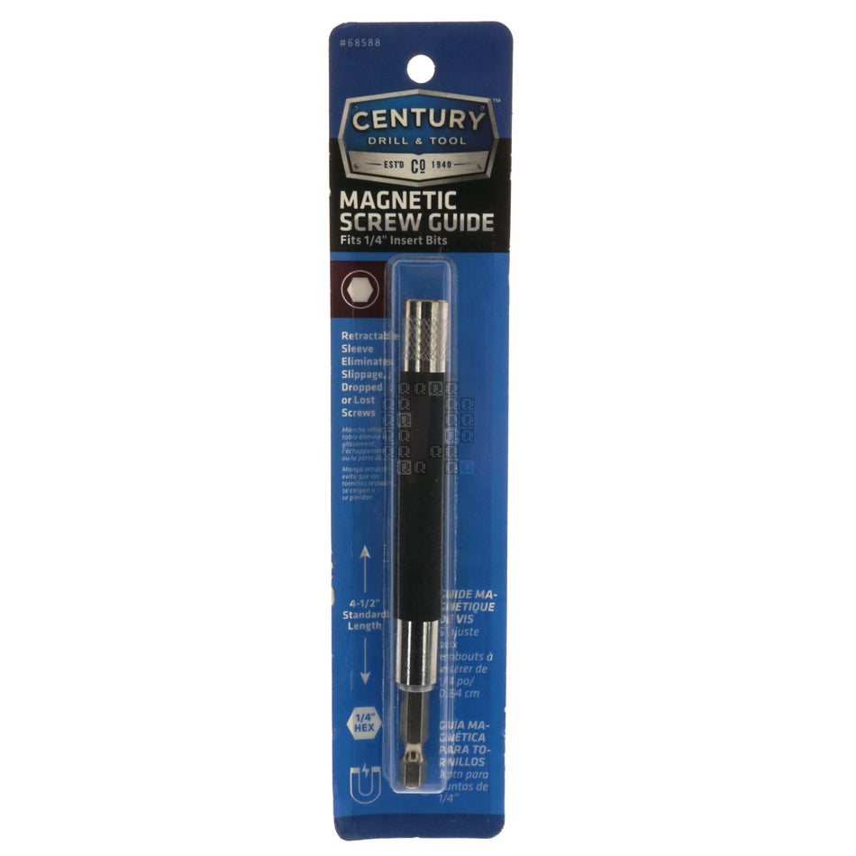 Century Drill & Tool 68588 Magnetic Screw Guide, 4-1/2" Length, 1/4" Hex Drive