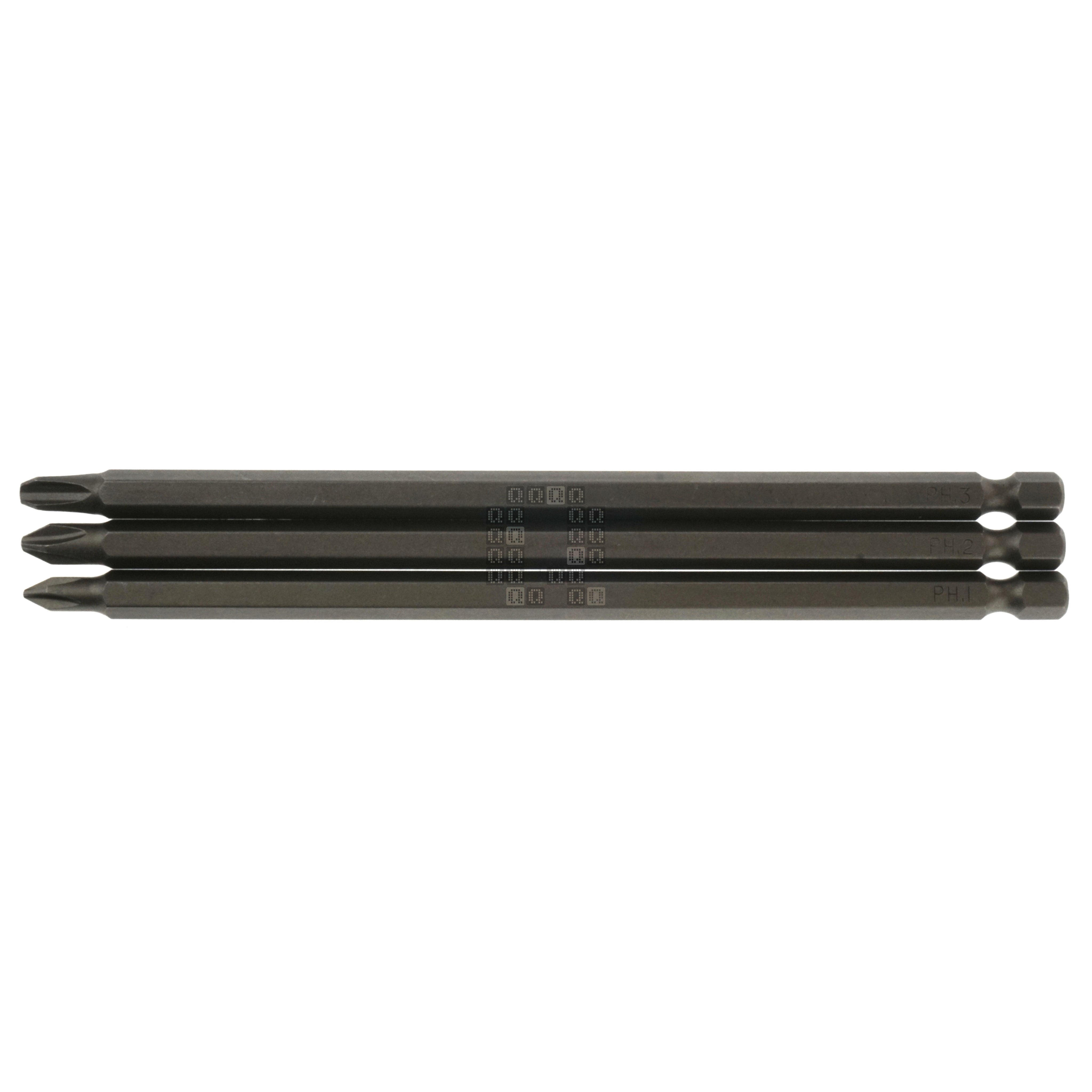 Century Drill & Tool 68600 PH1 PH2 PH3 / #1 #2 #3 Phillips 3-Piece Premium S2 Steel Screwdriver Set
